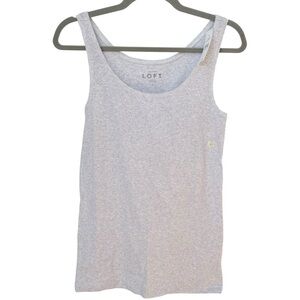 LOFT Sleeveless Gray 100% Cotton Layering Camisole Cami Tank Top. Large. NEW.